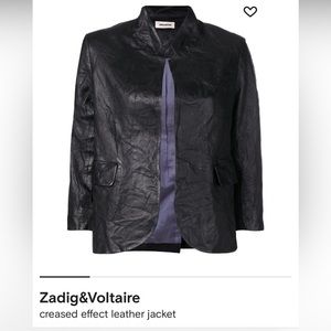 Zadig&Voltaire
creased effect lamb skin leather jacket